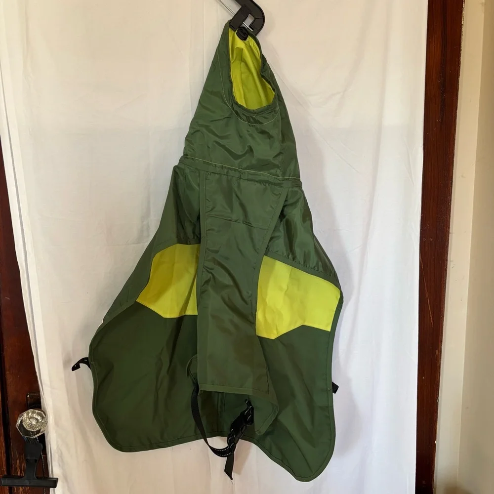 Green Hooded Dog Rain Poncho